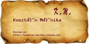 Kosztán Mónika névjegykártya